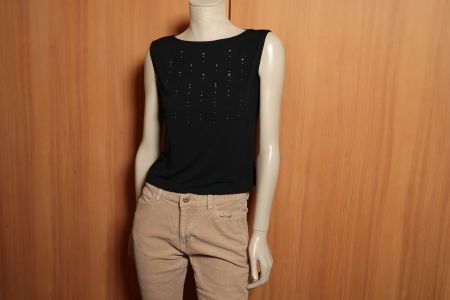 Top Party, schwarz mit Strass, neu, Gr. 36/38