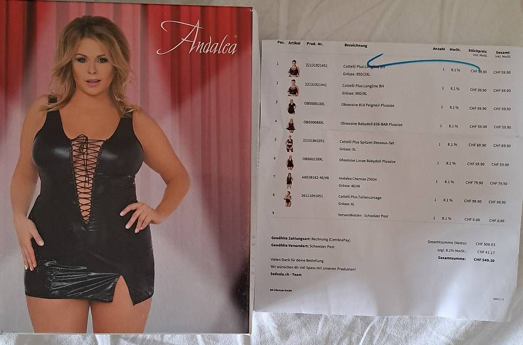 Altra biancheria intima: Andalea Erotikkleid Neu Plussize Curvy – Nuovo e nell'imballaggio originale da Thun venduto da Xheraina 1