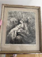 Kupferstich Madonna mit Kind Anton van Dyck J. Hauber fecit