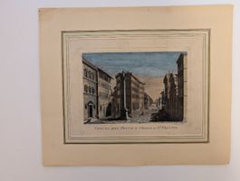 Antiker Rom Druck, Veduta della Ponte e Chiesa della Trinità