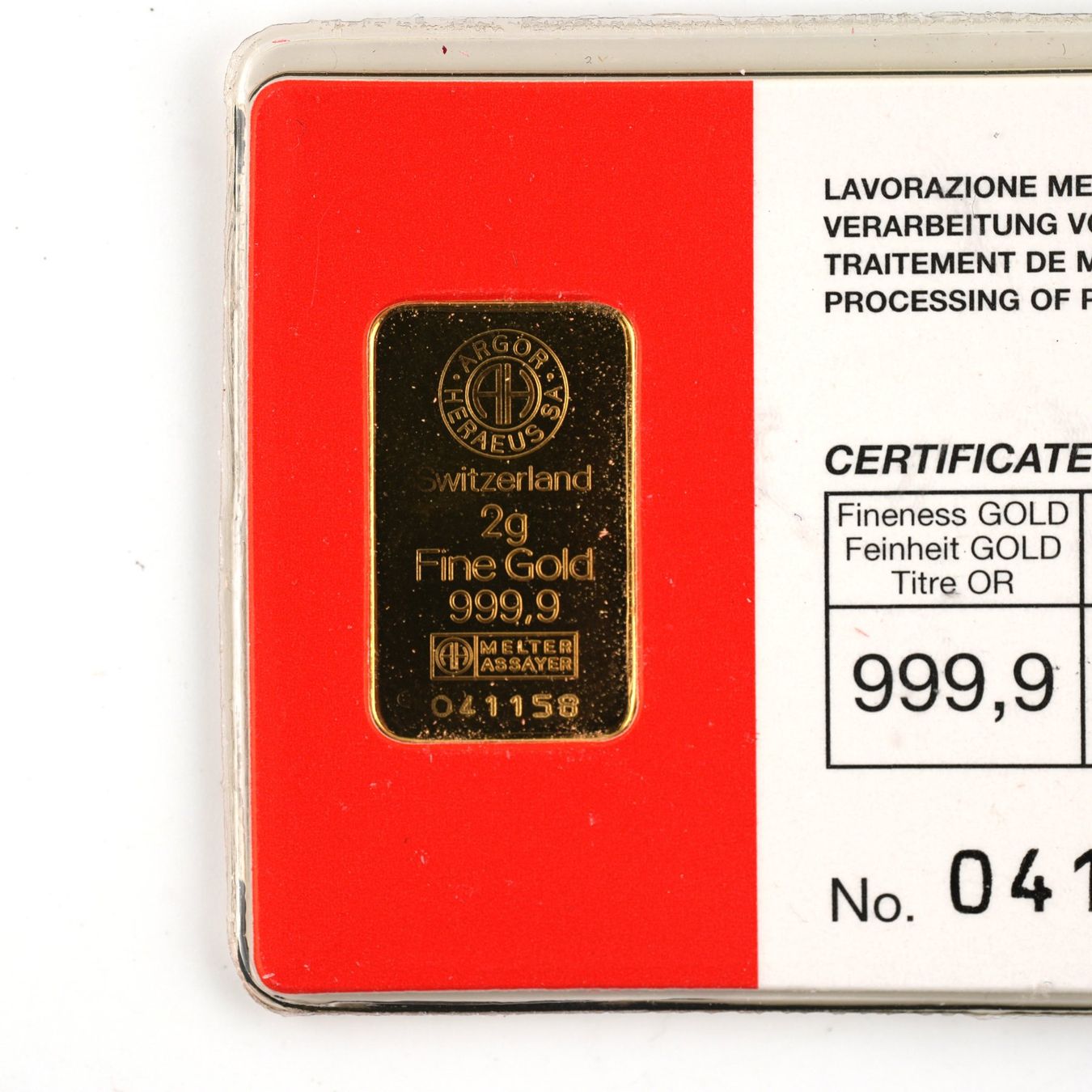 Métaux précieux: 2g Goldbarren – D'occasion à Basel par Vip24 1