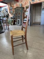 Vintage Tessinerstuhl aus Massivholz mit original Strohgefle