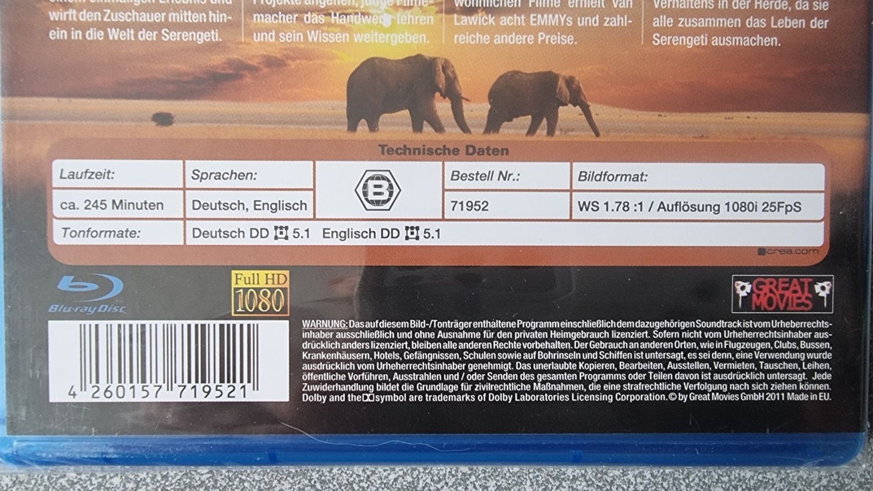 Alle DVDs: Blu Ray - Serengeti - NEU – Neu und originalverpackt aus Oetwil am See von fineli2 1