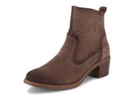 Bugatti Damen Stiefelette, Lochmuster Wildleder taupe 37