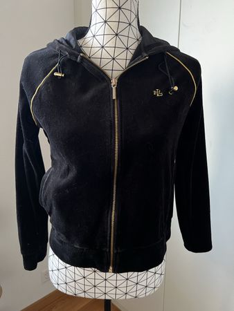 Jaquettte à capuche Lauren Ralph Lauren velours noir