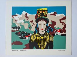Hans Gordon JEGERLEHNER (1906-1974) "Walliserin" O.Holzschn.