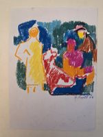 Walter Ropélé 1934 Orig. Oelkreide/Papier handsig. 21cmx15cm