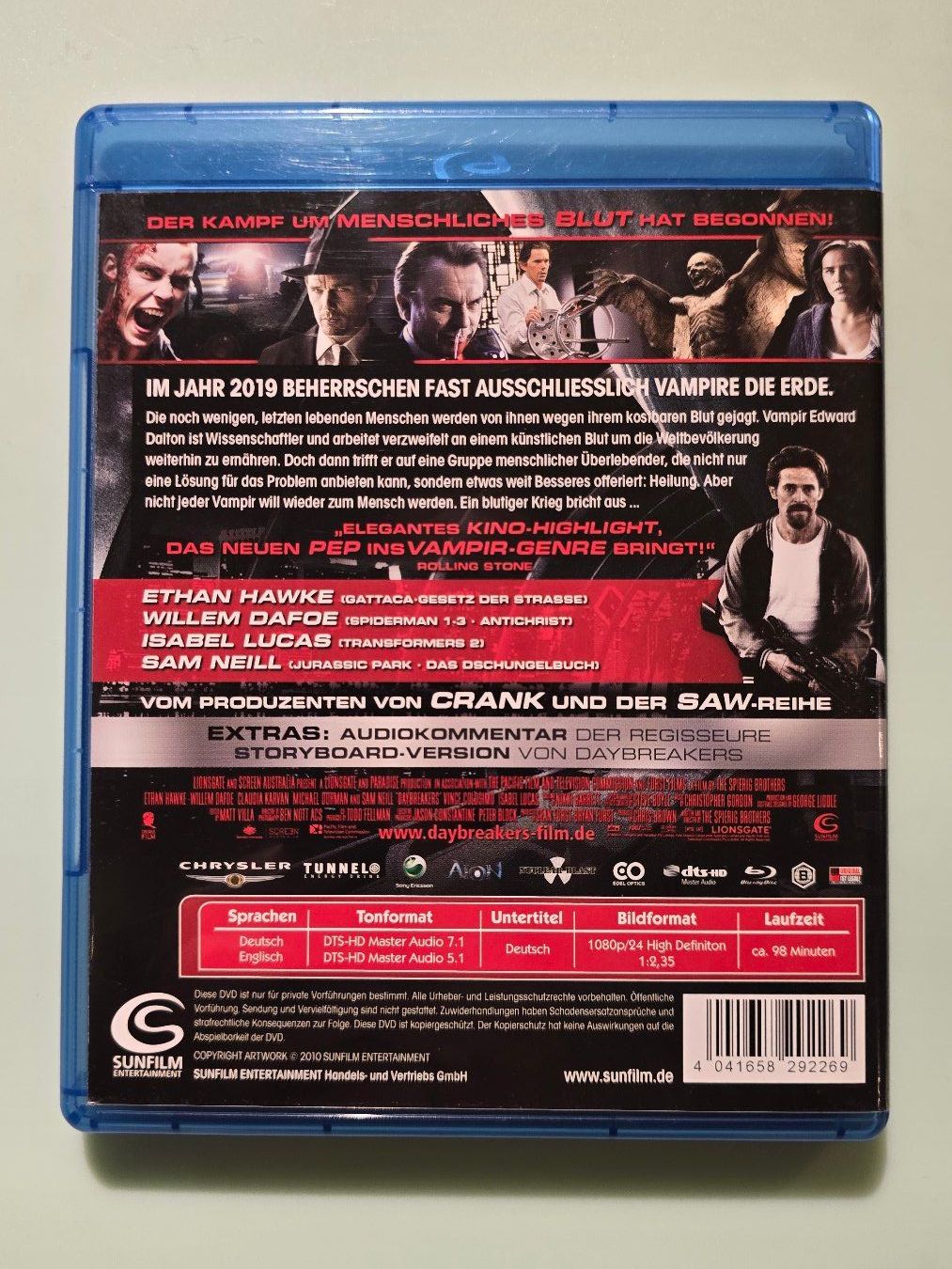 Alle DVDs: Daybreakers [2009] • Ethan Hawke, Willem Dafoe • Bluray – Gebraucht aus Riehen von Baseliskus 1