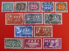 1945, Paxsatz, meist VOLL-Stempel Nr.262-274, Kat: 800.-+