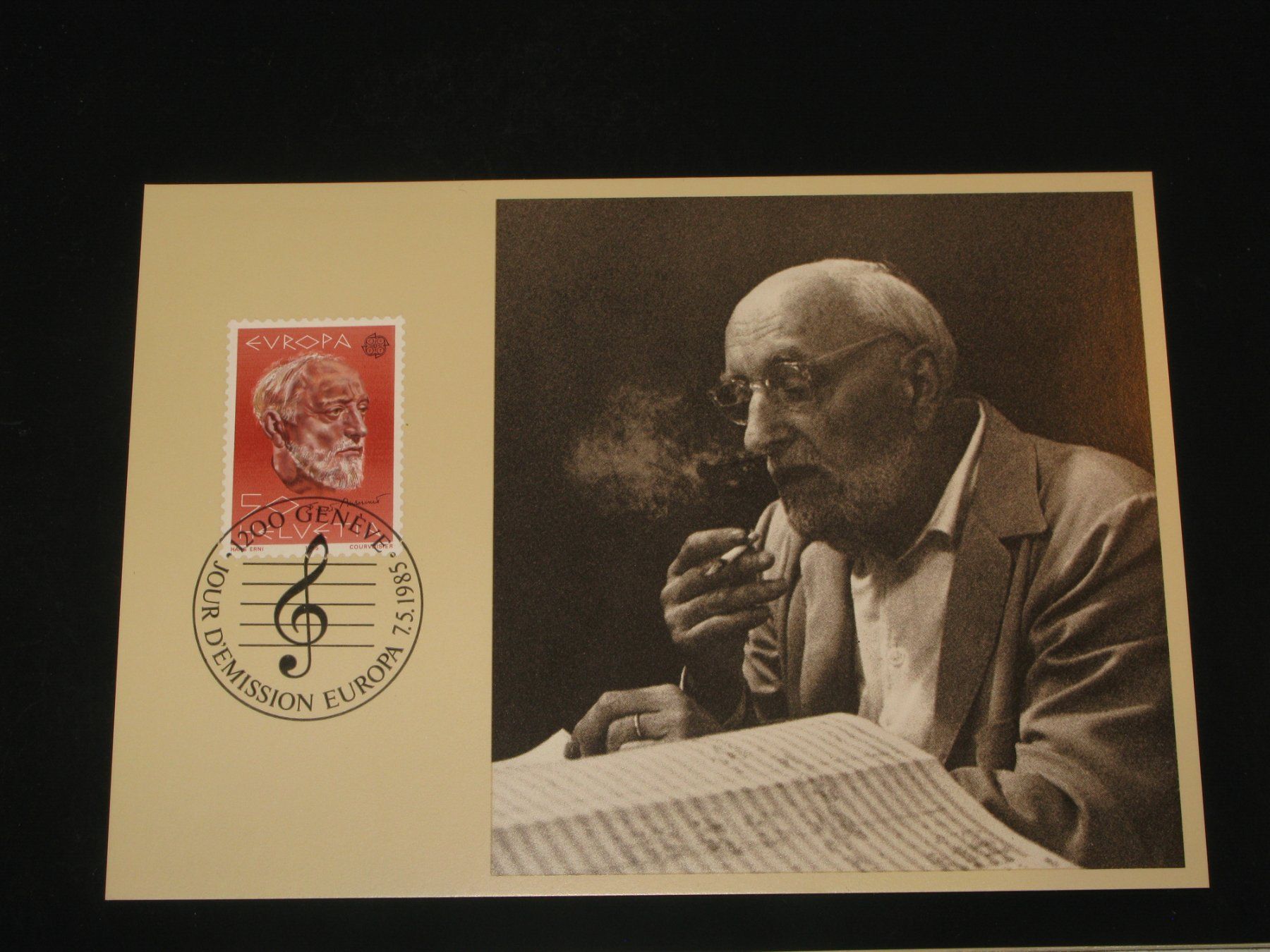 Tutti i francobolli: Werbemarken Europa FDC 1985 Nr. 715 Karte "Dirigent" – Usato da Riken AG venduto da HEROWE