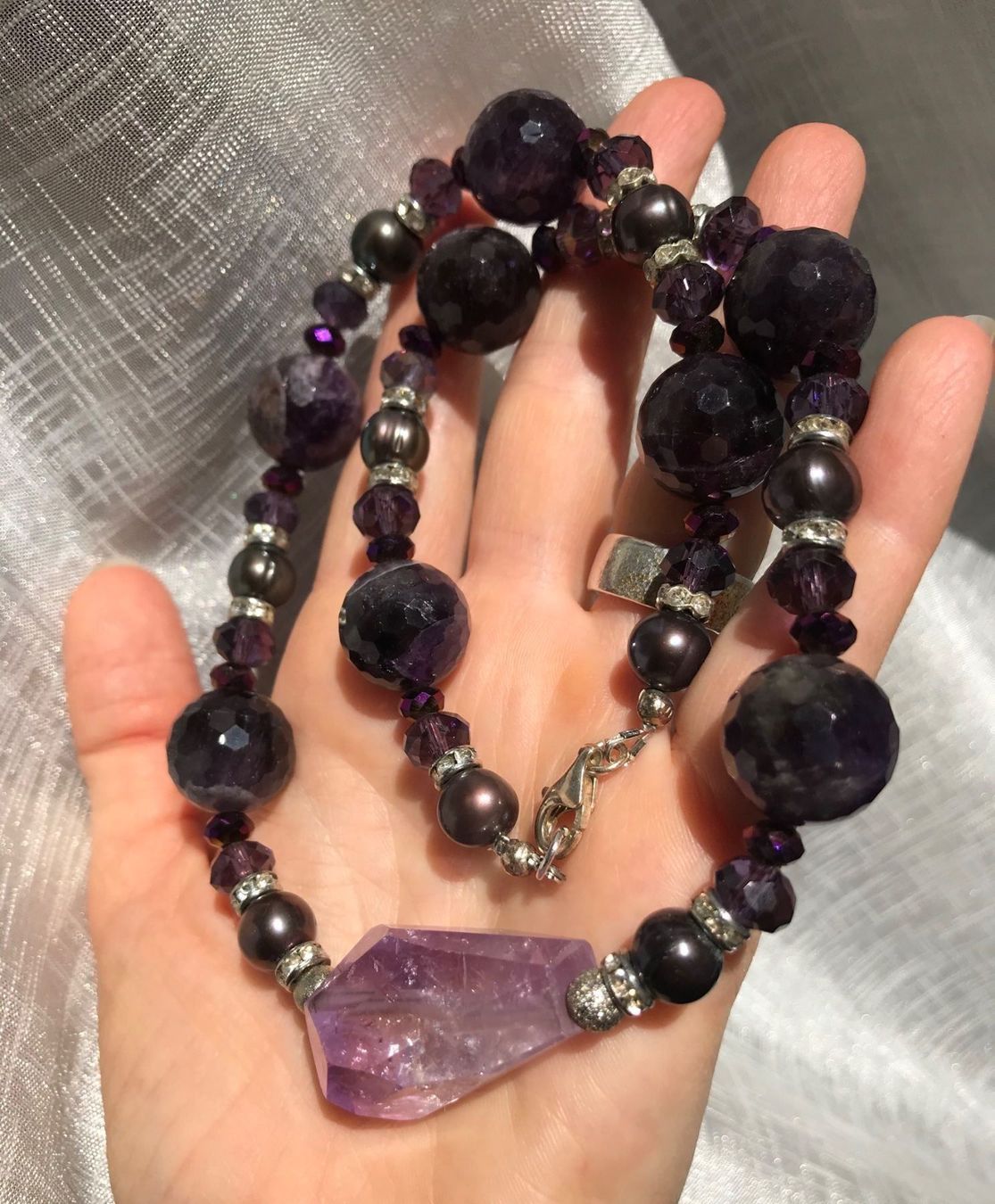 Catenine: AKTION: Amethyst Collier - NEU – Nuovo (secondo la descrizione) da Basel venduto da Chili007 5