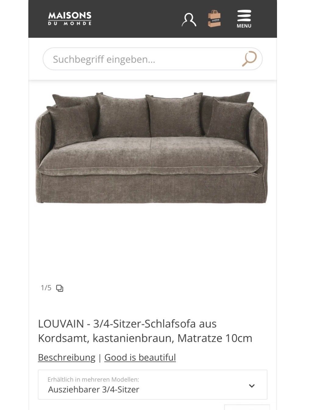 Maisons du monde Divani: Bettsofa Maison du Monde – Usato da Weisslingen venduto da ase_v8wf 1