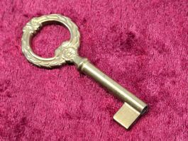 1 Möbel Hohl Schlüssel, 7.3cm, Messing - NEU (3669#MBS3)