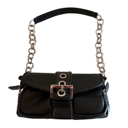 Sac à main noir chaîne argentée