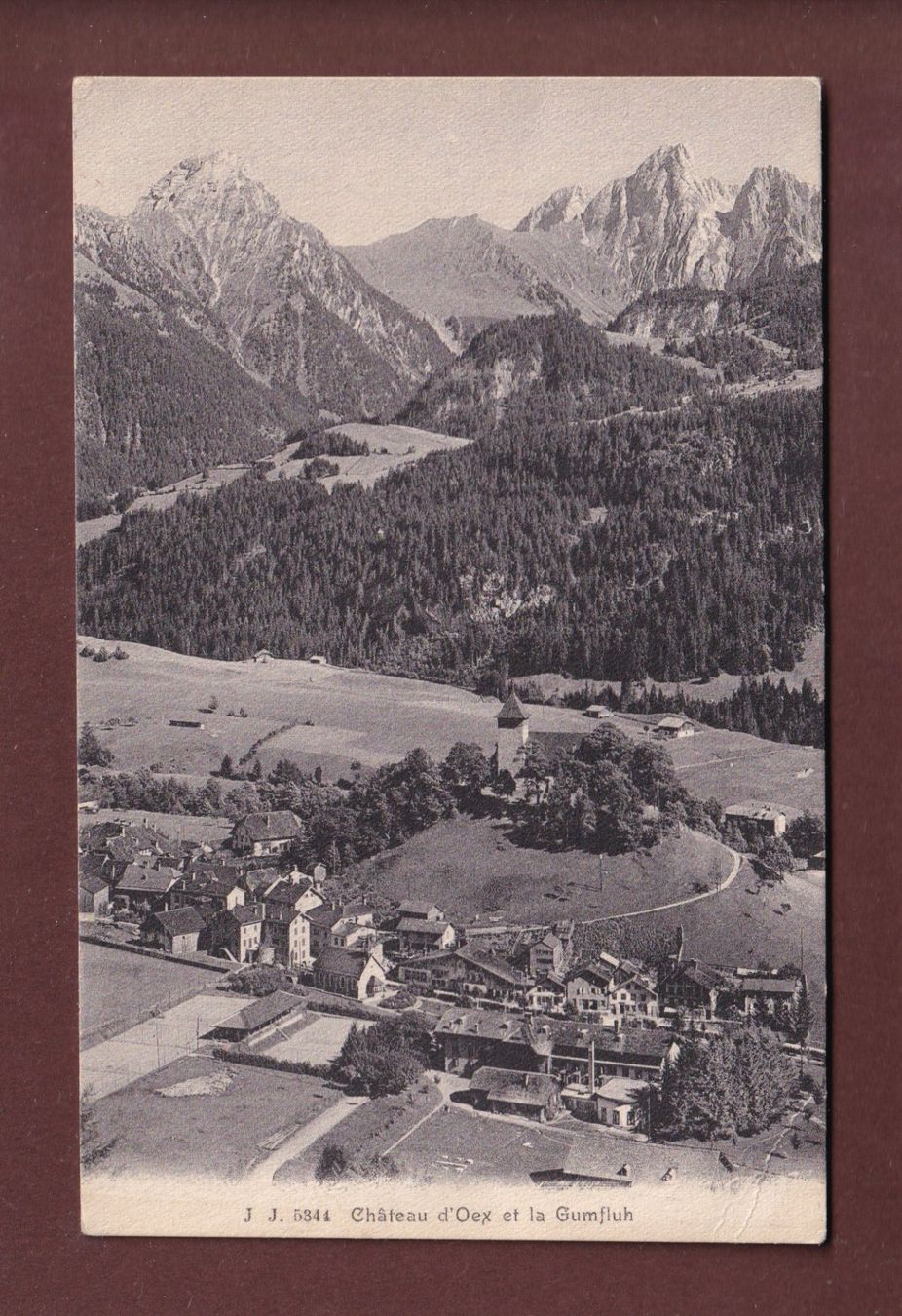 Cartoline postali: CHÂTEAU D'OEX - Vue partielle – Usato da Pully venduto da nicecards
