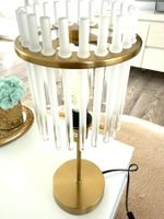 Elegante Tischleuchte Gold/Glas Art Deco Stil