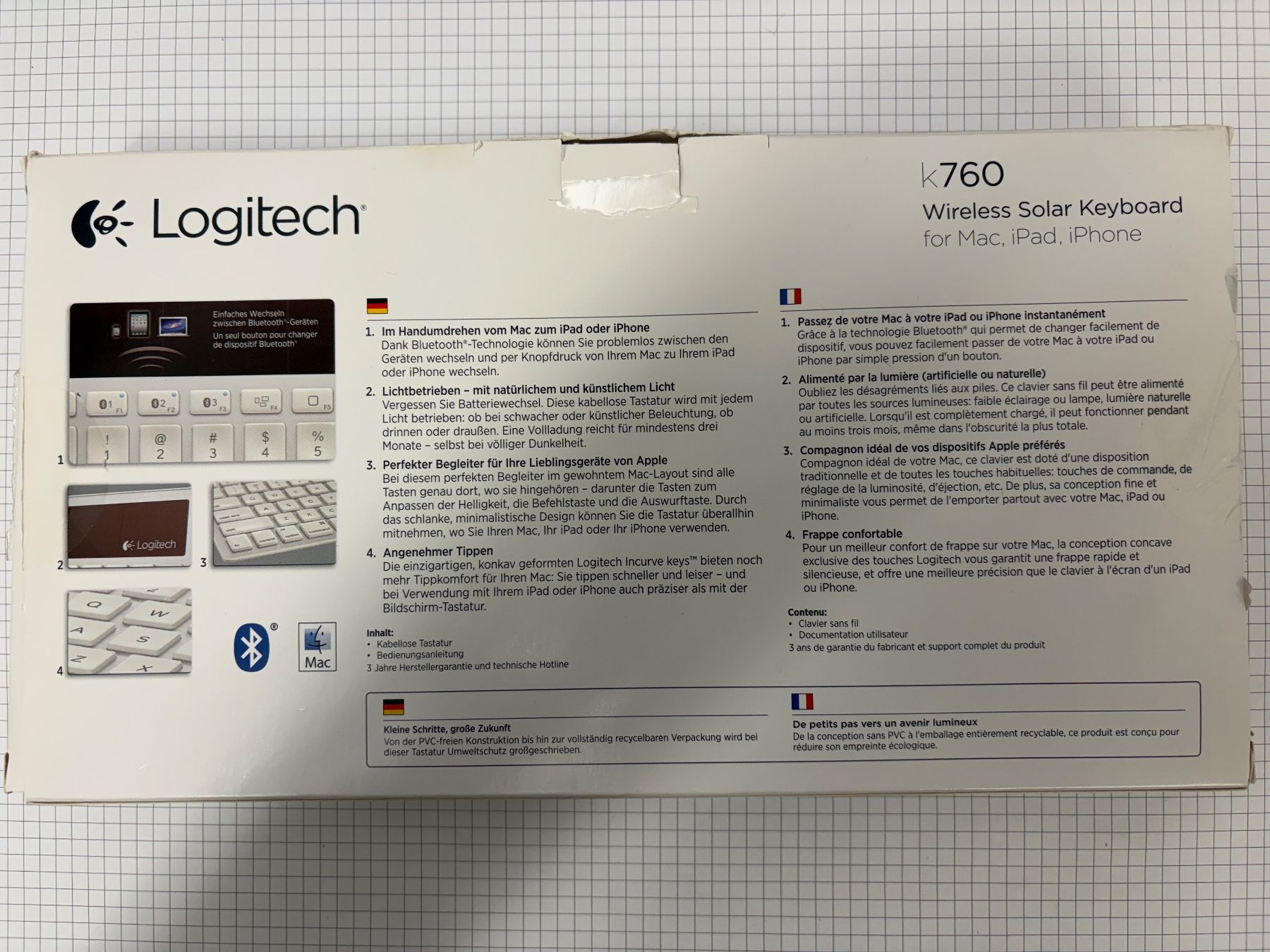 Logitech Tastiere: Logitech K760 Wireless Solar Keyboard - Top Zustand! – Usato da Cham venduto da Furex 1