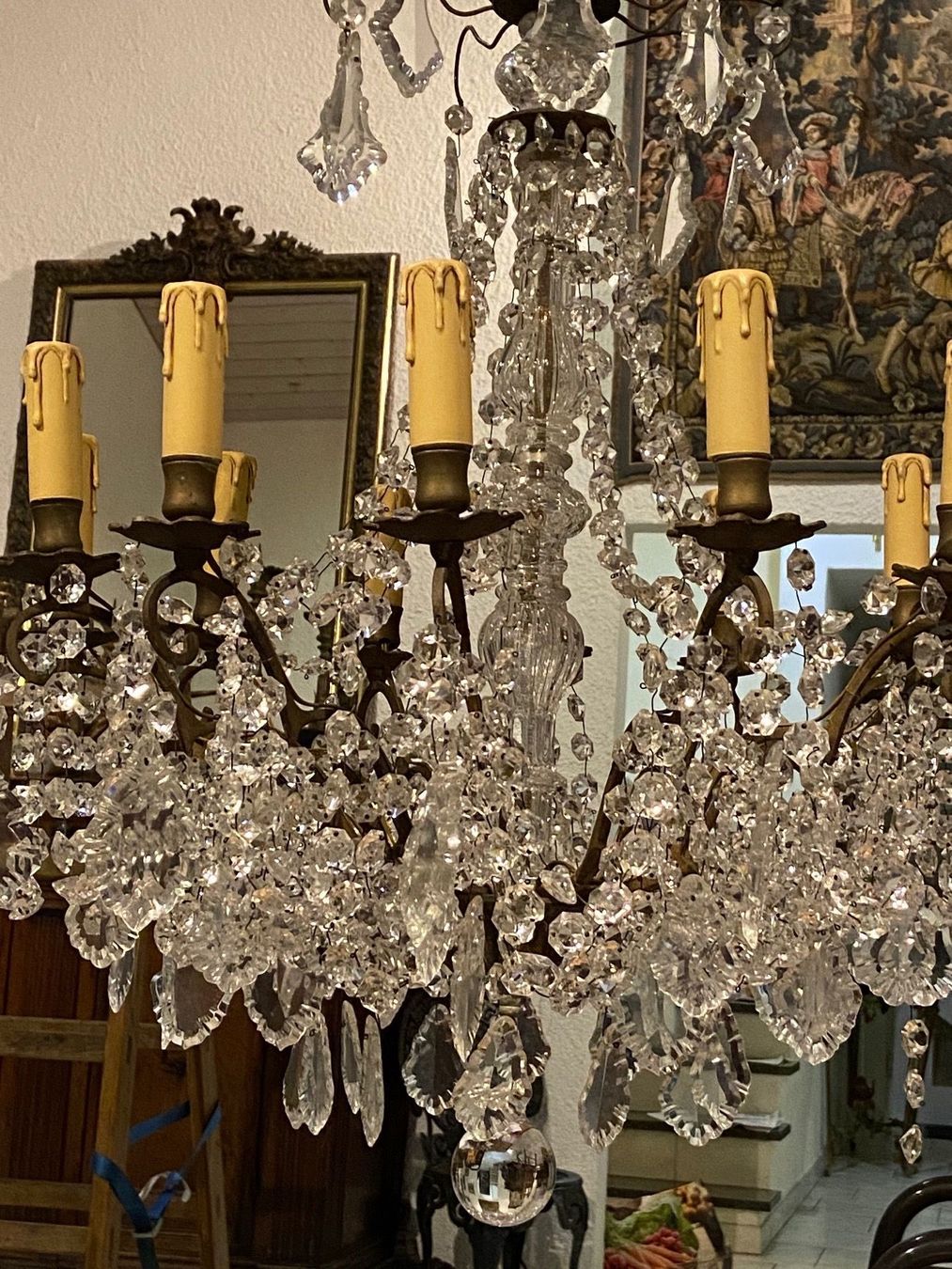 Lampadari & plafoniere: Antiker Kronleuchter mit Kristallglas ca 1930 – Usato da Buchs ZH venduto da JPK7