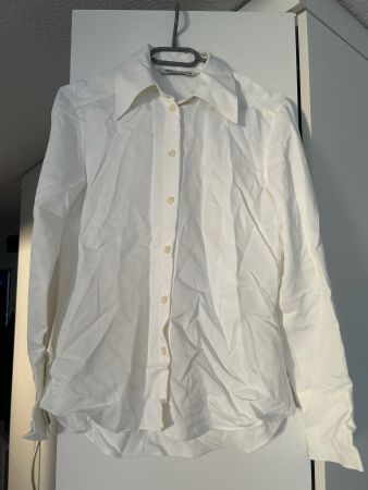 Damen Bluse Zara weiss langarm klassisch gebraucht Zustand