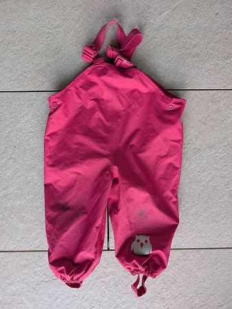 Pinke gefütterte Regenhose 74/80