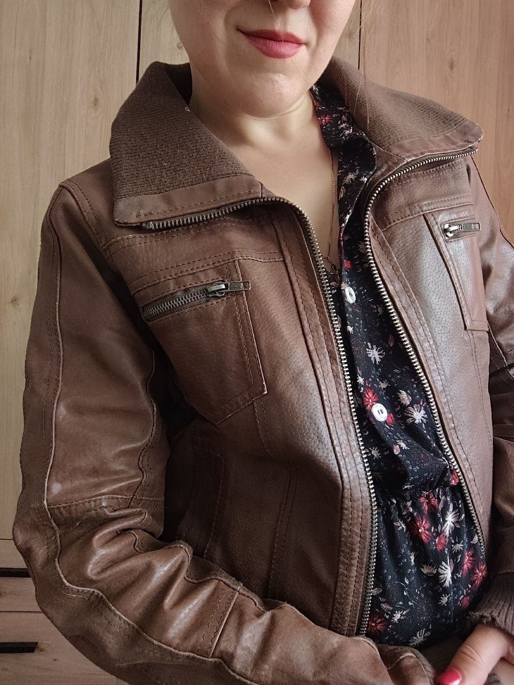 Only Giacche: DEFEKT Brown Leather Jacket "Only"  – Difettoso da Mägenwil venduto da VintageGirly 3