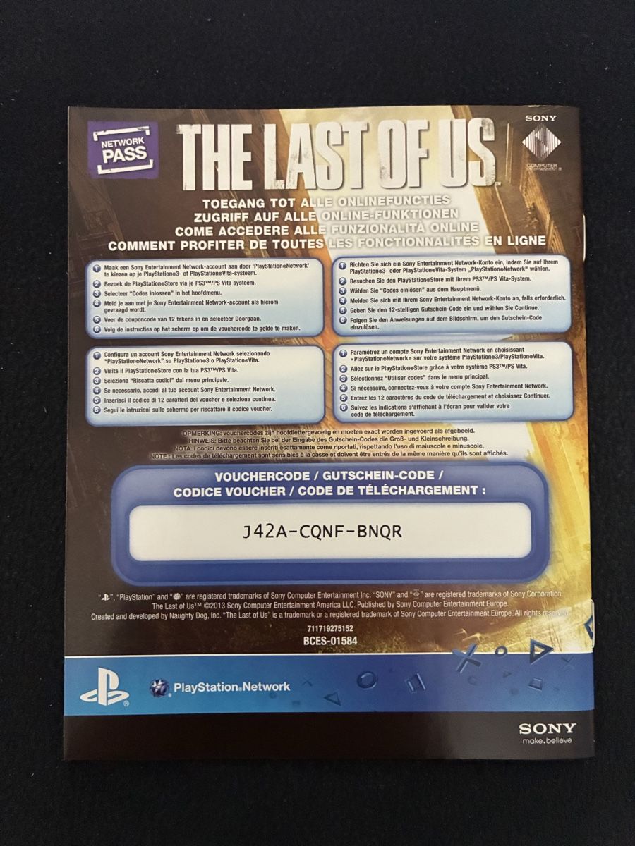 Sony Giochi: Manuale The Last of Us Voucher Code PS3 – Nuovo (secondo la descrizione) da Taverne venduto da nad02026 1
