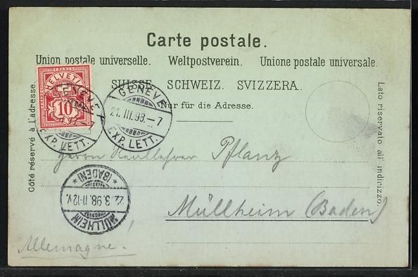 Cartoline postali: Mondschein-Lithographie Genève, Uferpar – Usato da Berlin venduto da bartko-reher 1