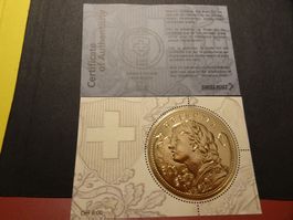 2013, BLOCK GOLDVRENELI MIT CERTIFICATE