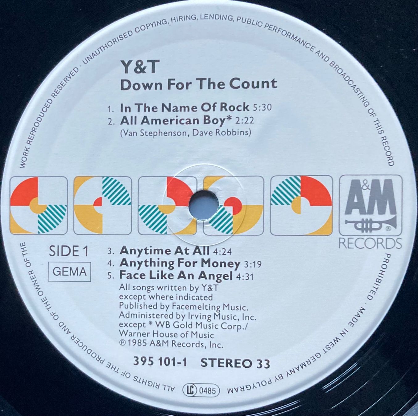 Dischi in vinile: Y & T - DOWN FOR THE COUNT – Usato da Poliez-Pittet venduto da Newtown-Records 2