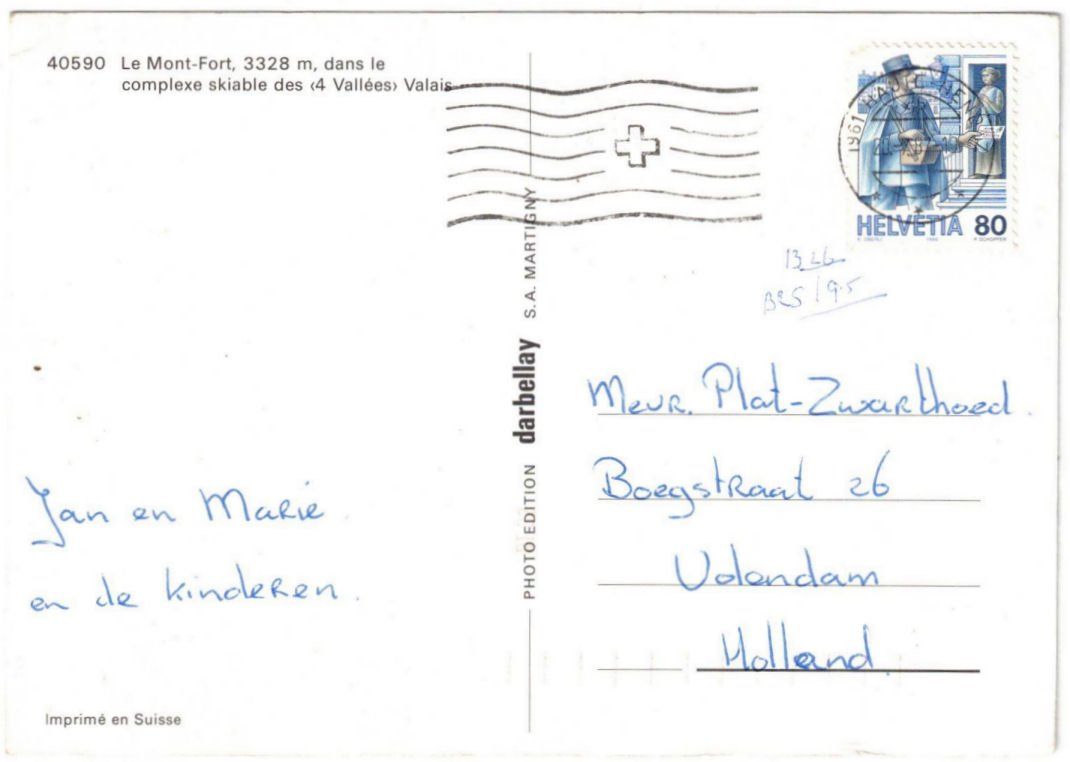 Cartoline postali: Verbier - Luftseilbahn Mont Fort – Usato da Binningen venduto da Mountainrider 1