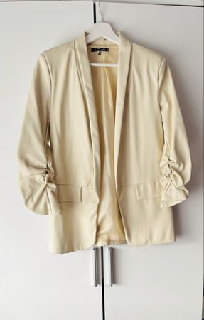 Damen Blazer Style in Italy Kunstleder beige neuwertig