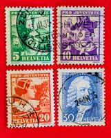 PRO JUVENTUTE SATZ 69 - 72 1934 GESTEMPELT