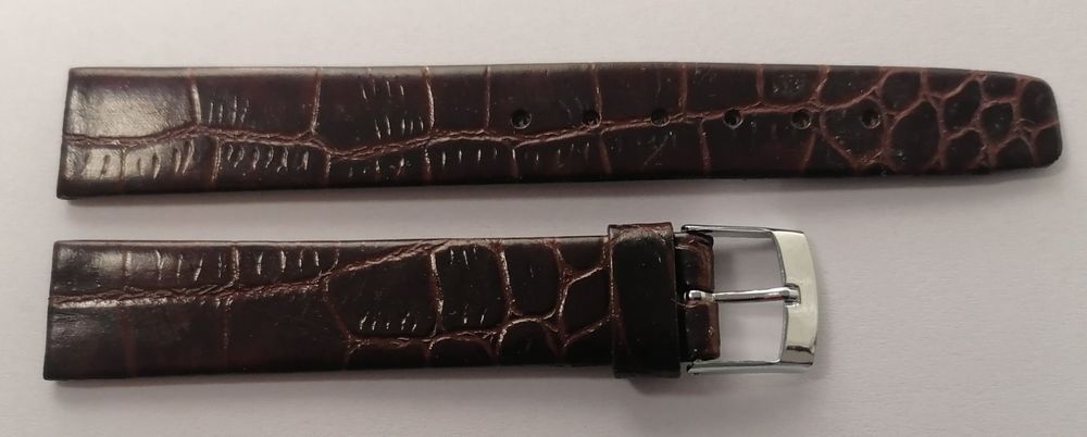 Bracelet De Montre Morellato En Cuir Croco - Marron - 20 Mm - Vintage - Longueur 20 Cm - Occasion Comme Neuf