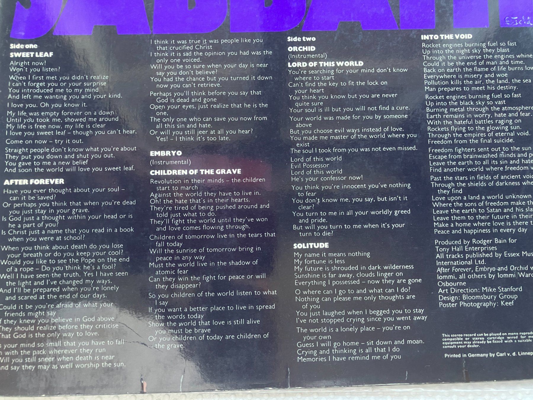 Schallplatten: Black Sabbath – Gebraucht aus Aarwangen von Jukebox3 3