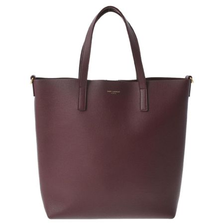 SAINT LAURENT Burgandy Leather Tote