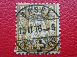 Sitzende: Nr.37 mit idealem VOLLSTEMPEL: BASEL: 15.FEB.1876