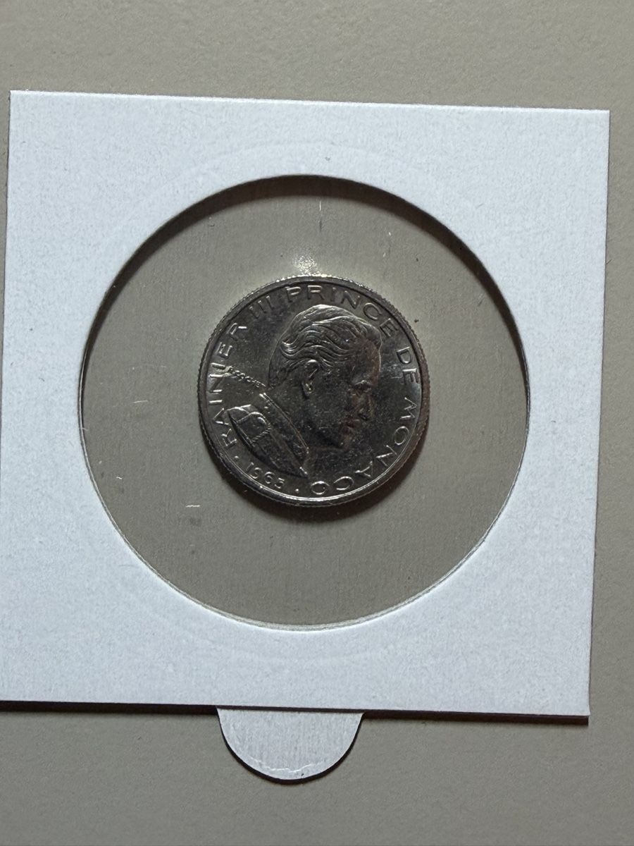 Tutti le monete: Monaco - 1/2 franc - 1965 - Rainier  – Usato da Payerne venduto da Mike1682 1