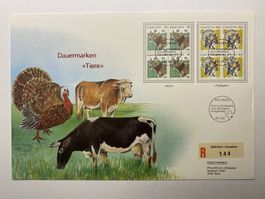 FDC Grossbrief Dauermarken Tiere 1992 ET
