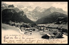 AK Les Diablerets, Ort mit Bergen und Gletschern