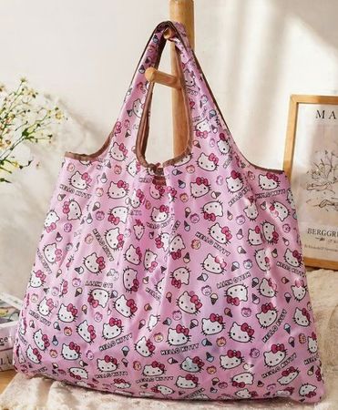 Hello Kitty: grand sac réutilisable rose *NEUF*