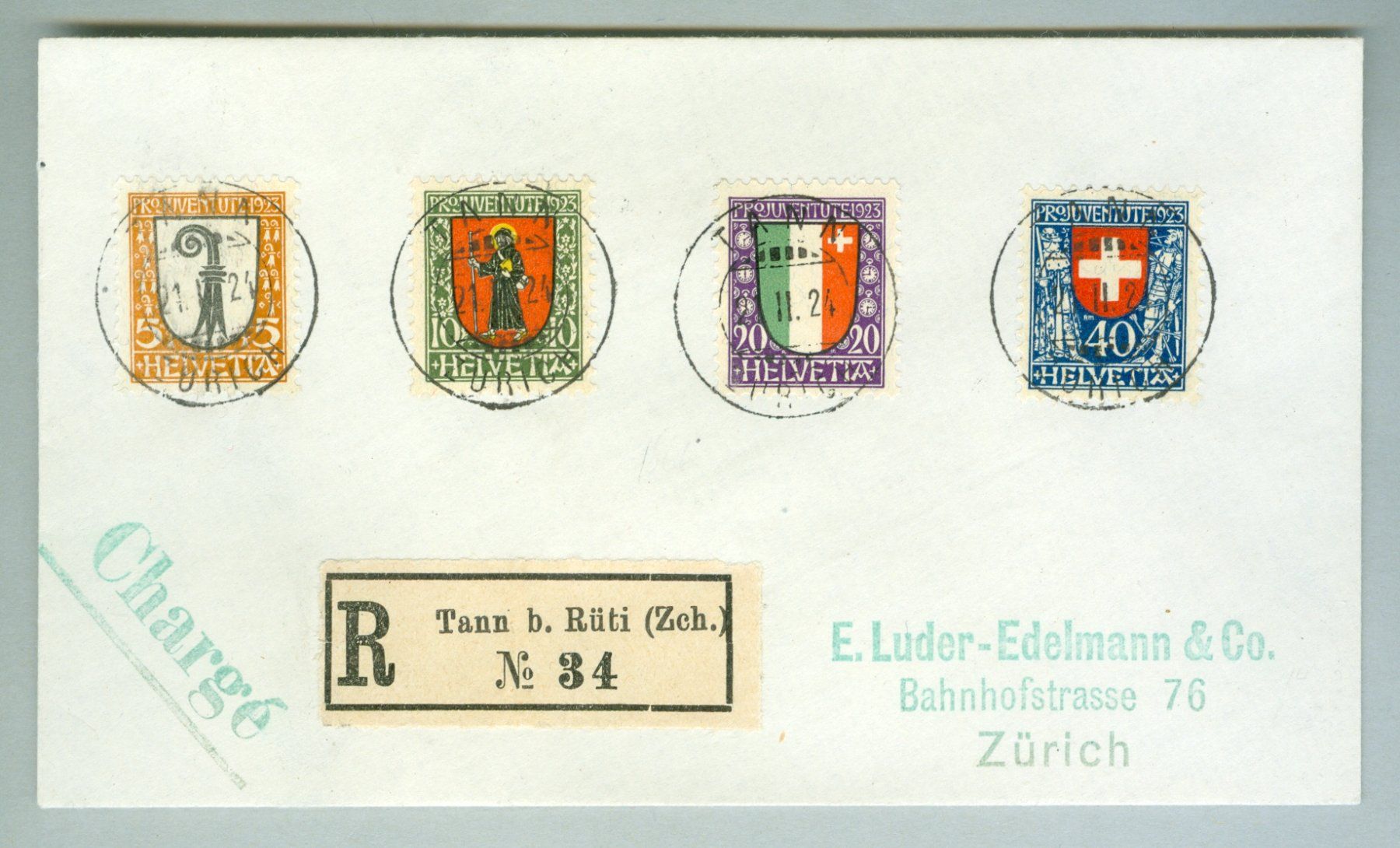Alle Briefmarken: 124 Schweiz Pro Juventute Bedarfspost – Gebraucht aus Zürich von yago-rot