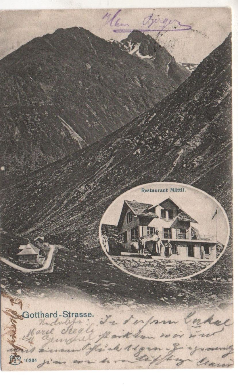 Cartoline postali: GOTTHARD-STRASSE Restaurant Mätteli - Stempel Restaurant – Usato da Jona venduto da philajona