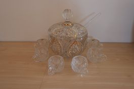 Bleikristall-Bowle inkl. 6 Gläser & Schöpfkelle