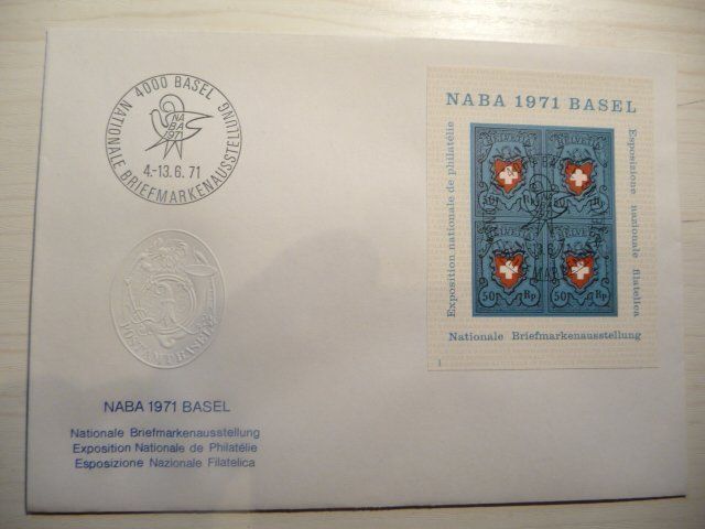 Tous les timbres: 5 NABA Blocks Basel 1971 / ET  / Versch. Blocknummern – Neuf (Voir description) à Kloten par zimboida