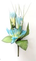 Deko Blumenstrauss, künstlich, hellblau/weiss