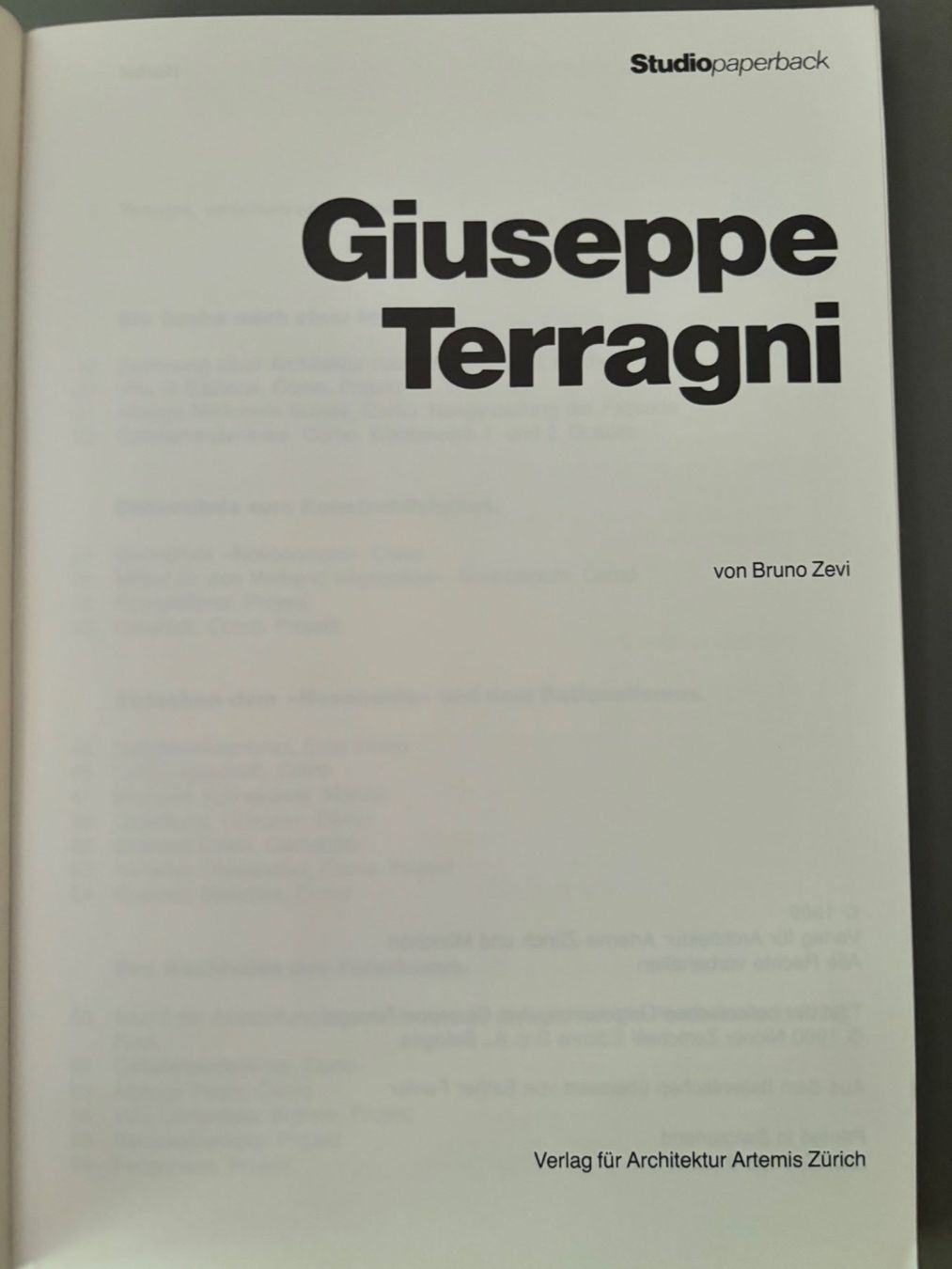 Libri: Giuseppe Terragni Studio paperback von Bruno Zevi – Usato da Winterthur venduto da Fisch0225 2