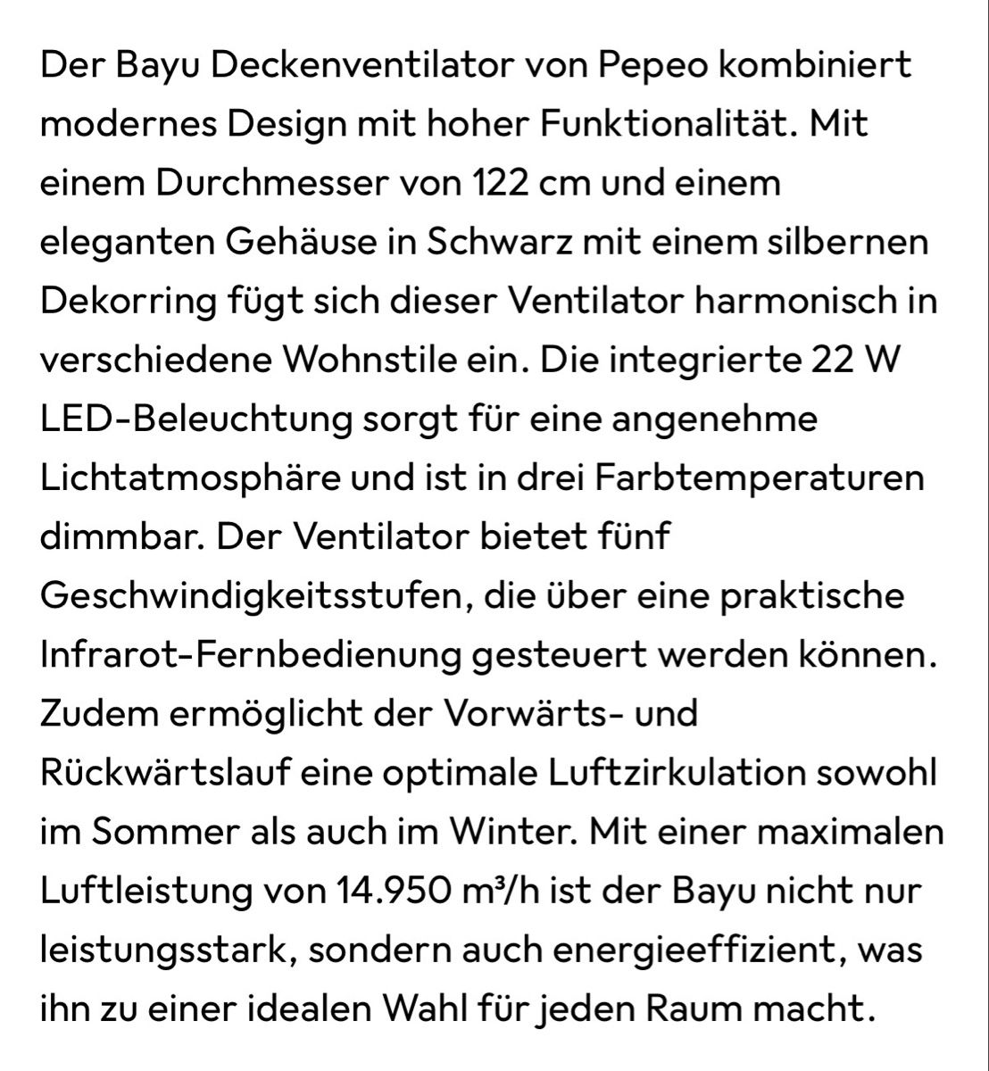 Ventilatoren: pepeo bayu deckenventilator – Gebraucht aus Wangen ZH von 7273 1