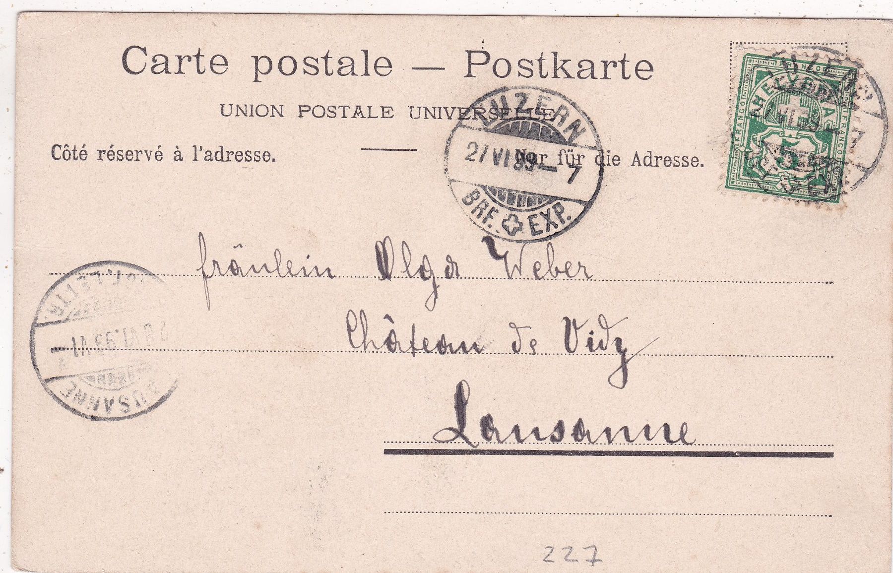 Cartoline postali: Gersau 1899 – Usato da Herisau venduto da Lisegrat2008 1