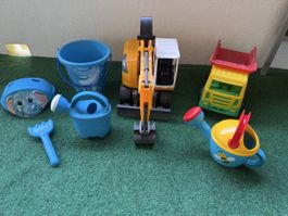 Spielzeug Baumaschinen Set für Sandkasten
