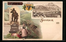Litho Altdorf, Ortsansicht, Wilhelm Tell